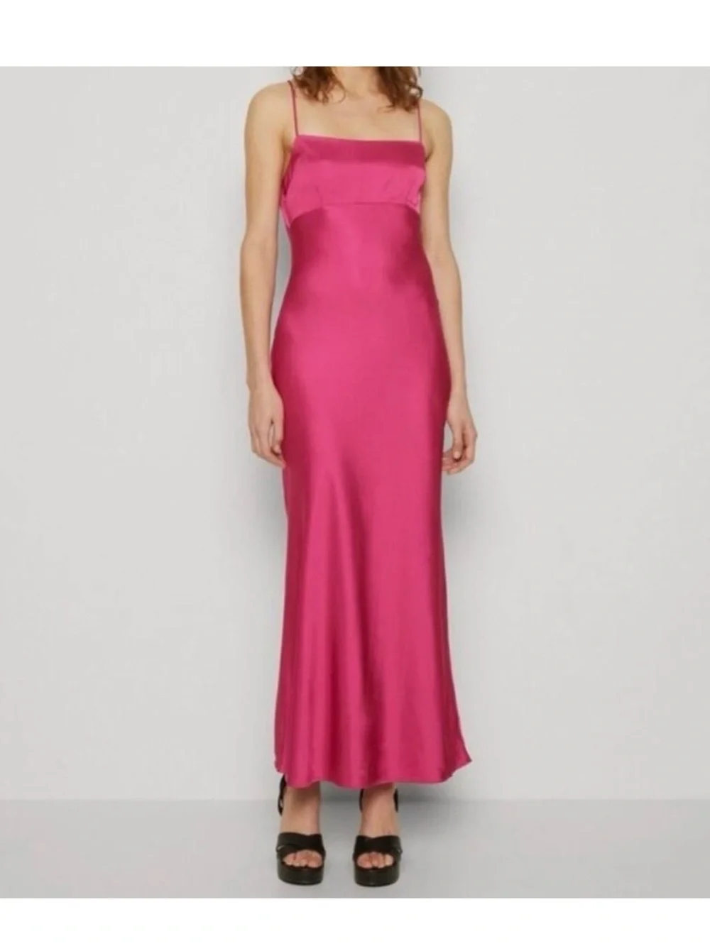 NWT ABERCROMBIE Low Back Cowl Satin Slip Dress with Spaghetti Straps